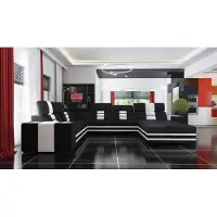 AEA Aménagement salon XXL, grand canapé, ensemble de meubles rembourrés, canapé d'angle, mobilier Rimini