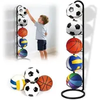 OEM Support vertical pour ballons, ensemble de 5 pièces, étagère métallique, pour ballons de basket, de football, de volley-ball, organisateur d'articles de sport