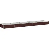 Syfax Bordure de jardin surélevée, couleur marron, dimensions 400 x 80 x 24 cm, en acier laminé à froid