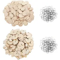 Merkloos Calendrier en bois pour anniversaires, 100 pièces, avec des formes rondes et en forme de cœur, idéal pour la décoration murale