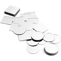 Markenlos Mini miroirs en acrylique - Auto-adhésifs - Pour travaux manuels et décoration intérieure - 50 pièces, formes carrées et rondes