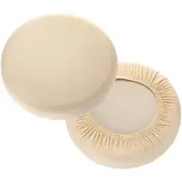 Markenlos Housses pour tabourets ronds - Lot de 2 avec élastique - Pour des sièges d'un diamètre de 28 à 38 cm - Beige