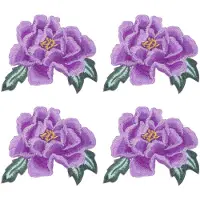OEM Poufles de Pâques brodés - À repasser ou à coudre - Couleur lilas - 11,5 cm - Lot de 4 pièces