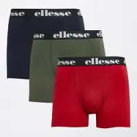 Ellesse Lot de trois boxers hommes - Marine/Rouge/Kaki