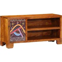 vidaXL Armoire TV Multicolore 90x30x45 cm Bois massif Acacia