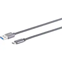S-Conn S/CONN connectivité maximale USB A-C Kabel--USB-A Adapterkabel, USB-C, 3.2 Gen 2, Pro, 2m (13-38030)