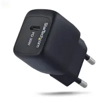 StarTech.com .com Chargeur Mural USB‑C 30W, Chargeur GaN Portable, Charge Rapide USB Power Delivery, GaN 5V/9V/15/20V PD, Chargeur USB-C, Noir