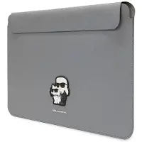 Karl Lagerfeld Manchon KLCS14SAKCPMG 14" srebrny/argent Saffiano Karl&Choupette (14", Apple, Microsoft), Sac pour notebook, Argent