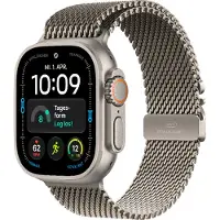 Apple Watch Ultra 4 GPS + Cellular 49 mm Boîtier en titane Natural avec Titanium Milanese Loop Natural - M