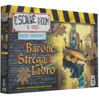 Cranio creations Escape Room - Aventures de Puzzles : Le Baron, la Sorcière et le Voleur (édition italienne) – Jeu de société – – 1 à 2 joueurs – À partir de 16 ans