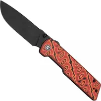 CIVIVI Couteau pliant Zygon, Orange/Black Vortex Micarta, Black Stonewash