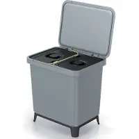 Prosperplast Systema sorbox poubelle 2en1 lisse gris