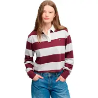Superdry Haut à Manches Longues Athletic Essentials Cropped Stripe Rugby