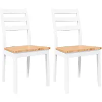 vidaXL Chaises de salle à manger 2 pcs. Blanc Bois massif Hévéa