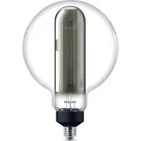 Philips Modern LEDbulb E27 Tubular and Globe 200mm Filament Smoke 6.5W 270lm - 830 Blanc Chaud | Dimmable - Équivalent 25W