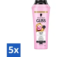 GLISS Shampooing - Liquid Silk - Pour des cheveux brillants et soyeux - 250 ml - Pack avantage - 5 pièces