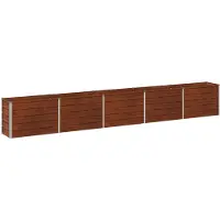 Syfax Bordure de jardin surélevée, couleur rouille, dimensions 400 x 40 x 55 cm, en carton