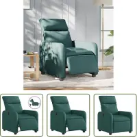 The Living Store Fauteuil relax électrique Vert foncé Tissu
