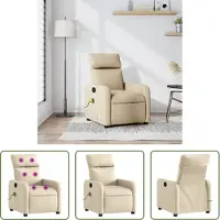 The Living Store Fauteuil de massage Crème Tissu