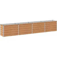 Syfax Bordure de jardin surélevée en bois, couleur marron, dimensions : 320 x 40 x 55 cm