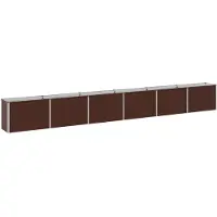 Syfax Bordure de jardin surélevée, couleur marron, dimensions 480 x 40 x 55 cm, en acier laminé à froid