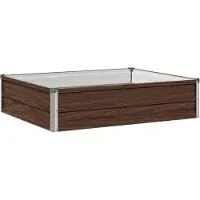 Syfax Bordure de jardin surélevée, noire, 100 x 80 x 24 cm, en acier laminé à froid
