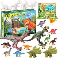 Merkloos Calendrier de l'Avent sur le thème des dinosaures, 24 jours, multicolore, pour la période de Noël