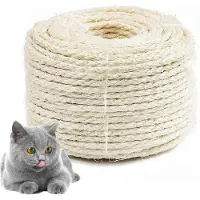 Merkloos Corde en sisal, naturelle, de 6 mm de diamètre, sur 20 mètres de longueur, idéale pour les arbres à chats