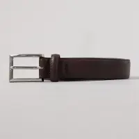 French Connection Ceinture essentielle en cuir hommes - Brown Brushed Nickel