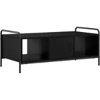 Syfax Table basse noire imitation chêne, dimensions : 99,5 x 49 x 41 cm, matériau : bois composite