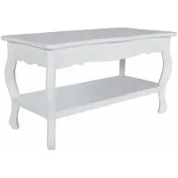 Merkloos Table basse blanche avec étagère pour salon