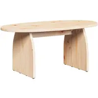 Merkloos Table basse en bois massif de pin, forme ovale, dimensions 80x40x35 cm
