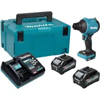 Makita Souffleur sans fil AS 001 GM201 40 V max. Brushless + 2 batteries 4,0 Ah + chargeur + Makpac