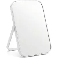 Dripio Miroir de maquillage pliable, dimensions 14,8 x 20,8 cm, blanc, portable