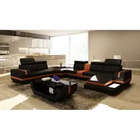 AEA Ledersofa Couch Wohnlandschaft U-Form Design Modern Sofa Eck Sofas Design 5099