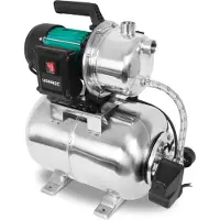 Vonroc Pompe surpresseur avec réservoir inox 24L - 1300W - 5000 l/h | avec pressostat