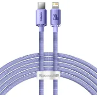 Baseus Câble USB-C Lightning pour iPhone, charge rapide et transfert de données, 20 W, 2 m, violet