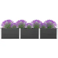 vidaXL Parterre de jardin surélevé 300x50x54 cm WPC Gris