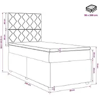 vidaXL Lit boxspring avec matelas vert foncé 90 x 200 cm velours