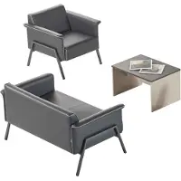 AEA Meubles de bureau gris foncé Table basse noble Lehnsessen 2 places