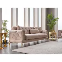 AEA Luxus Couch Dreisitzer Sofa Lounge Sofas 3-Sitzer Design Couchen Polster Beige