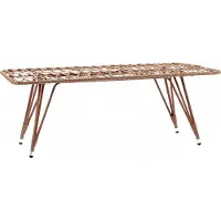 AEA Esstisch echteckig Braun Luxus Hochwertig Rattan Moderner Design