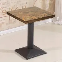 Sonstiges Table de salle à manger, table de cuisine, forme carrée, plateau en bois (chêne), pieds en métal, dimensions : 60x60x75 cm