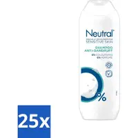 Neutral Shampooing neutre - Peau sensible - Antipelliculaire - 0% colorant et parfum - 250 ml - Pack avantage - 25 pièces