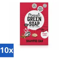 Marcels Green Soap 10 x Shampooing solide "Green Soap" de Marcel, à l'argan et à l'oud - 90 g - Pack avantageux - 10 pièces