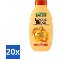 Garnier Shampooing Loving Blends - Miel doré - Cheveux abîmés et cassants - 300 ml - Pack avantage - 20 pièces