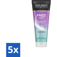 John Frieda 5 flacons de shampooing Frizz Ease Weightless Wonder, 250 ml chacun. Pack avantageux de 5 pièces
