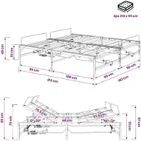 vidaXL Lit électrique réglable, structure blanche, 90 x 213 cm, en acier