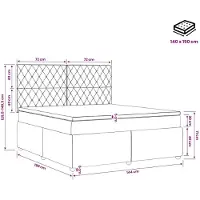 vidaXL Lit boxspring avec matelas gris clair 140 x 190 cm velours
