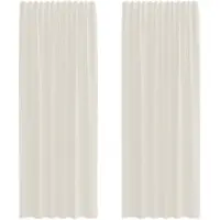 vidaXL Voile Rideaux avec poches pour tringles 2 pcs. Crème